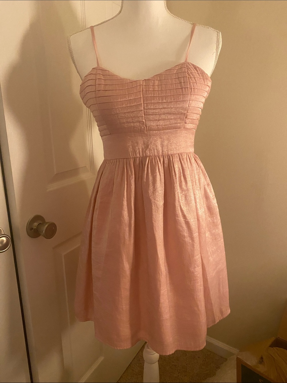 Candie's Blush Pink Spaghetti-Strap Fit & Flare Dress